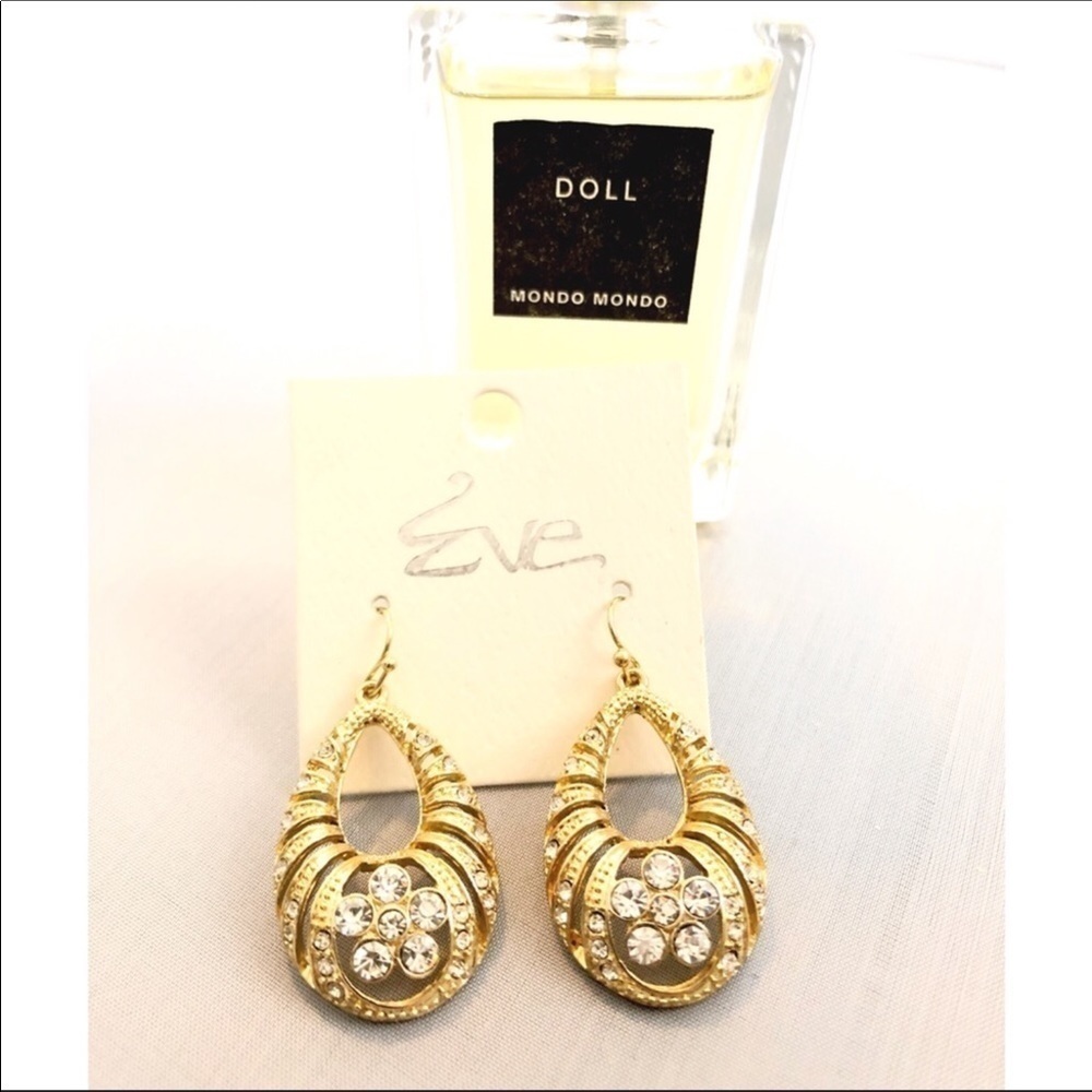 Statement Earrings l CRYSTAL GOLD HOOP EARRINGS #346